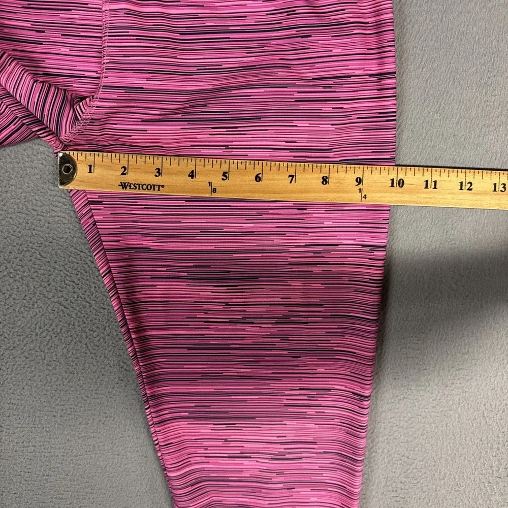 Lululemon Pants Womens 12 Pink Black Heathered Pull On Leggings Stretch Athletic